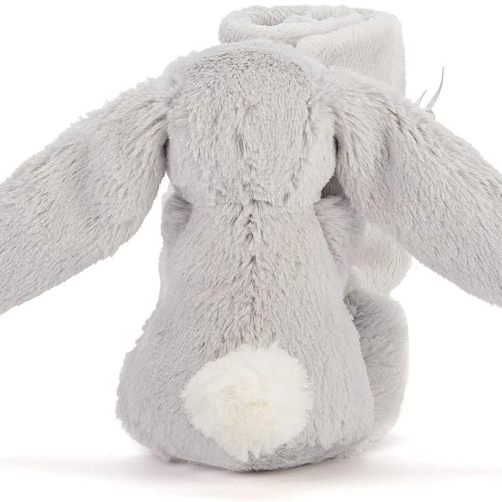 NEW Jellycat bashful bunny BABY grey security blanket stuffy soother Lovey NWT - Picture 3 of 5